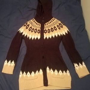 Knitted hooded sweater